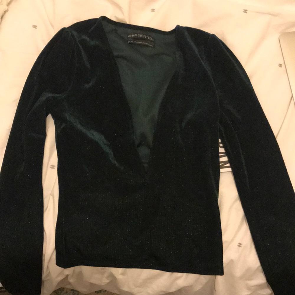 Dark green velvet top
